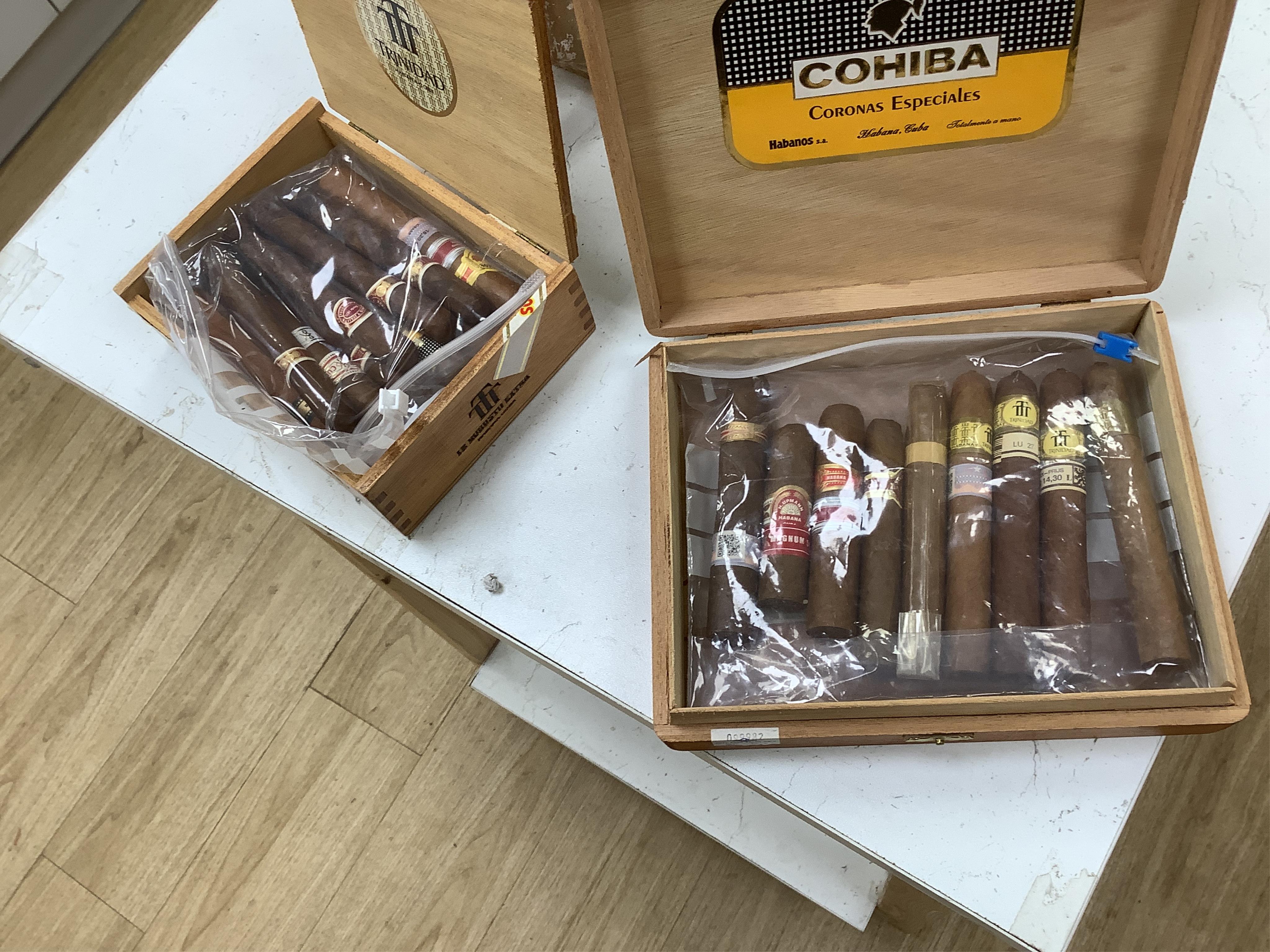 A collection of various Cuban cigars